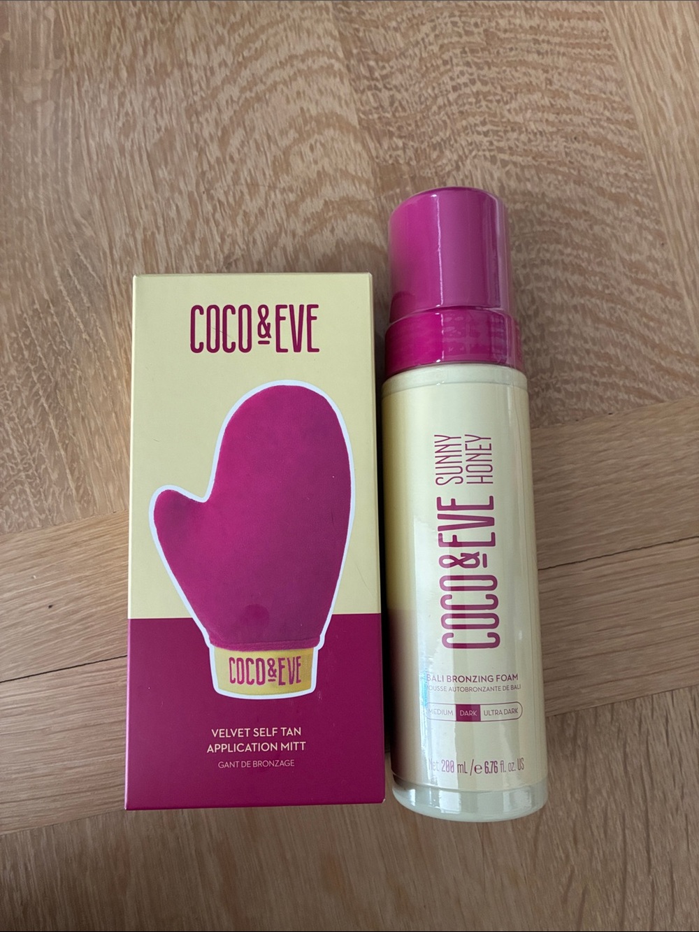 NEW Coco & Eve Sunny Honey Self Tan Foam Dark + Mitt